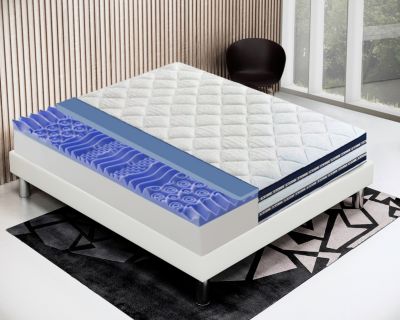 Matelas 120x190 Memory Gel - Epaisseur 25 cm - Mousse Mémoire 7 cm - 9 zones de confort - 100% Made in Italy