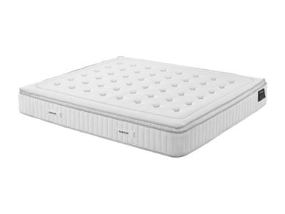 Matelas 140 x 190 cm hybride anti-feu ressorts ensachés 5 zones, mémoire de forme et surmatelas intégré ép.28cm - OROS de YSMÉE