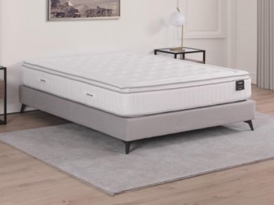 Matelas 140 x 190 cm hybride anti-feu ressorts ensachés 5 zones, mémoire de forme et surmatelas intégré ép.28cm - OROS de YSMÉE