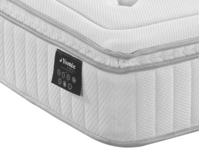 Matelas 140 x 190 cm hybride anti-feu ressorts ensachés 5 zones, mémoire de forme et surmatelas intégré ép.28cm - OROS de YSMÉE