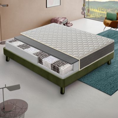 Matelas 140x190 800 ressorts ensachés - Mousse orthopédique 6 cm - Elastique et indéformable - Rigidité H4