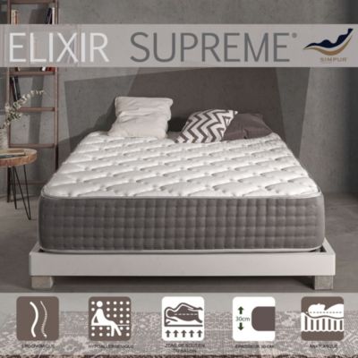 Matelas 140x190 Elixir Supreme, mousse multizone Pure-Confort + Rest Foam, 30 cm, ferme, antistatique, excellente indépendance