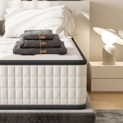 Matelas 140x200cm,épaisseur 22cm +Parure de lit+Housse Couette+Housse d'oreiller,Adapté aux Chambres d'hôtes/hôtels/ménages