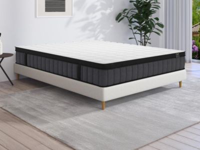 Matelas 160 x 200 cm hybride ressorts ensachés 7 zones et gel à mémoire de forme ép.25cm - TOLCA de YSMÉE