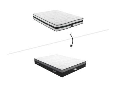 Matelas 160 x 200 cm hybride ressorts ensachés 7 zones et mémoire de forme ép.25cm - AMARANTE de NATUREA