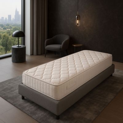 Matelas 20 cm 80x190 - Tissu Ignifugé - Soutien Très Ferme - Mousse Poli Lattex Indéformable - anti feu 80 190