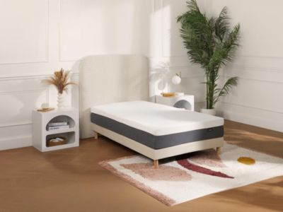Matelas 90 x 190 cm hybride ressorts ensachés accueil mémoire de forme et mousse 7 zones déhoussable ép.25cm - KEPUR de YSMÉE