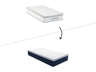 Matelas 90 x 190 cm ressorts ensachés et surmatelas intégré ép.24cm - ALTIER de YSMÉE