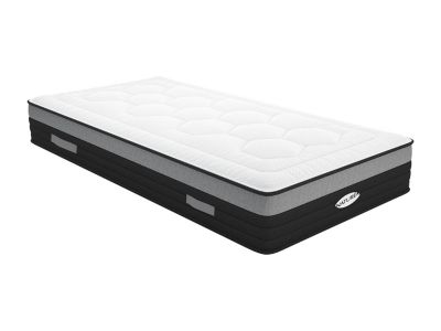 Matelas 90 x 200 cm hybride ressorts ensachés 7 zones et mémoire de forme ép.25cm - AMARANTE de NATUREA