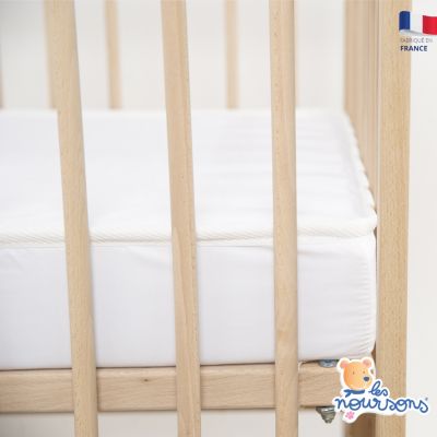 Matelas Bébé Climatisé - Réversible - 1 face Été fraîche / 1 face Hiver ouatinée - OekoTex - Fabrication Française