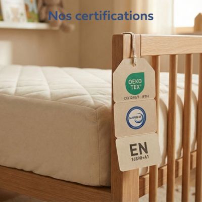 Babysom Matelas Bébé Climatisé 70x140cm - Réversible Été/Hiver + Protège-Matelas Offert - Fabrication Française