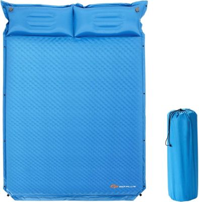 Matelas De Camping Autogonflant 2 Personnes Ultraléger Avec Pompe à Pied Et Oreillers - Parfait Pour Randonnée, Trekking, Plage