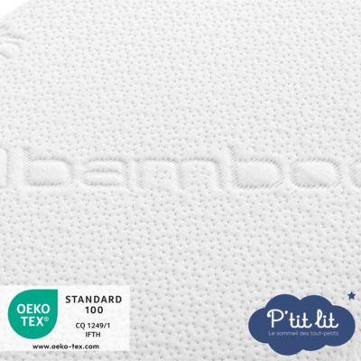 Matelas de Couffin Bamboo - 72x32 cm - Viscose Douce et Soyeuse - Réversible - Idéal Landau Nacelle et Berceau