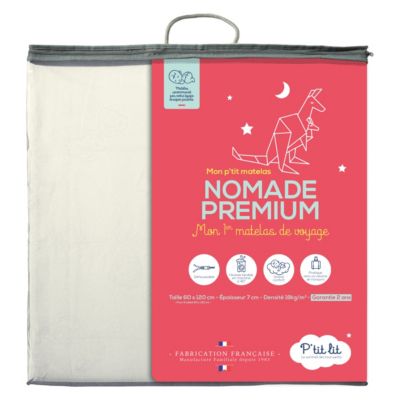 Matelas de Voyage Bébé - 60x120 cm - Pliant - Epaisseur 7 cm : Moelleux et confortable - Idéal pour couchage d'appoint