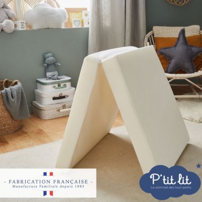 Matelas de Voyage Bébé - 60x120 cm - Pliant - Epaisseur 7 cm : Moelleux et confortable - Idéal pour couchage d'appoint