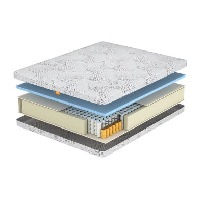 Matelas Dehoussable Mousse viscoelastique et Ressorts Ensaches 80x190 Hauteur 25 cm Fermete Moyenne - Vitalize