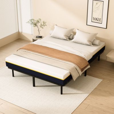 Matelas double en mousse de 17 cm + sommier à lattes de 16 rangs 140x190 cm