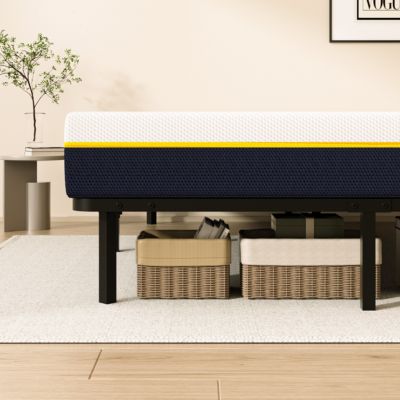 Matelas double en mousse de 17 cm + sommier à lattes de 16 rangs 140x190 cm