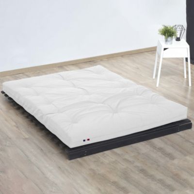 Matelas Futon Coton + Fibres Ecru 90x190