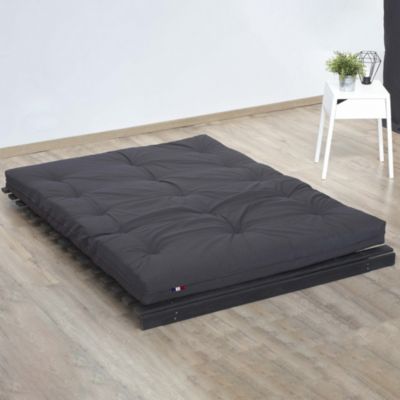 Matelas Futon Latex + Fibres Gris Anthracite 90x190
