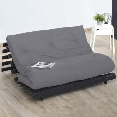 Matelas Futon Latex + Fibres Gris Clair 90x190