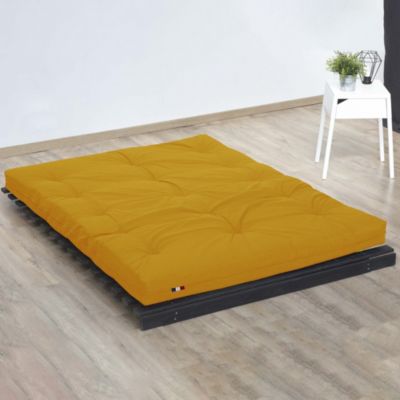 Matelas Futon Latex + Fibres Ocre 160x200
