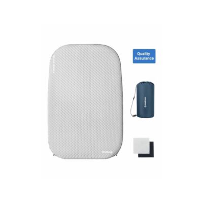 Matelas gonflable double - Kingcamp - Gris - Sac de transport inclus - 198 x 7,5 x 130 cm