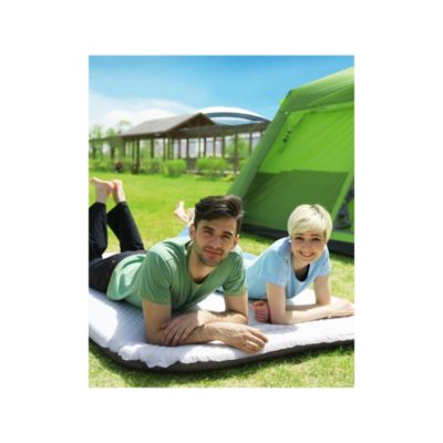Matelas gonflable double - Kingcamp - Gris - Sac de transport inclus - 198 x 7,5 x 130 cm