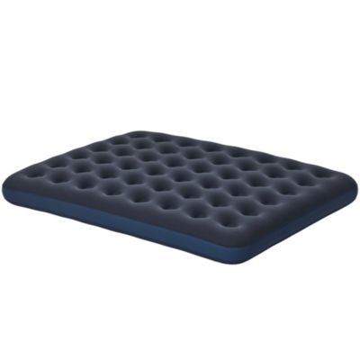 Matelas gonflable double lit pneumatique 2 places avec gonfleur manuel surface floquée bleu