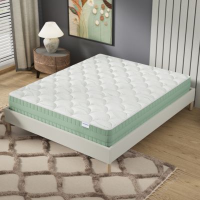 Matelas Maia - Mousse Végétale à Mémoire de Forme & Coutil Aloe Vera - Matériaux Responsables - (140 x 200 cm) - Épaisseur 22cm