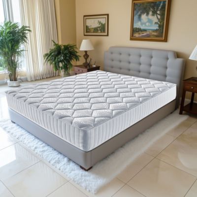 Matelas marie a Ressorts Ensaches + 4 cm Memoire de Forme 80 Kg/m3 - 140x190 Hauteur +/- 26 cm - Accueil Moelleux - Soutien Equili