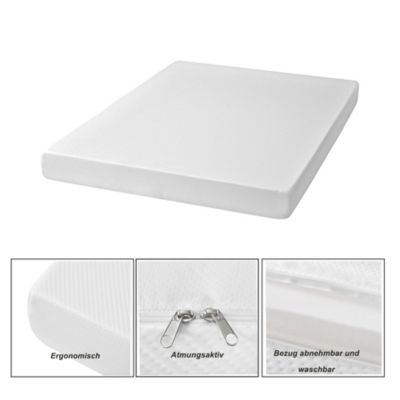 Matelas mousse 140x200 cm - Matelas ergonomique, respirant, antidérapant - Mousse - Sans matelas - Blanc