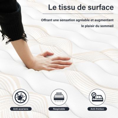 Matelas mousse 160x200, 32 cm Matelas en mousse, Advanced Sleep Care, Respirant, Zone 7, réversible des deux côtés