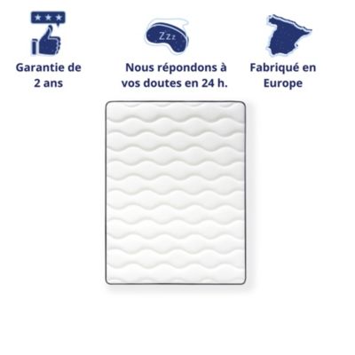 Matelas Mousse 160x200 Firenza, Ferme, Réversible, Côté Été/hiver, H25 Cm