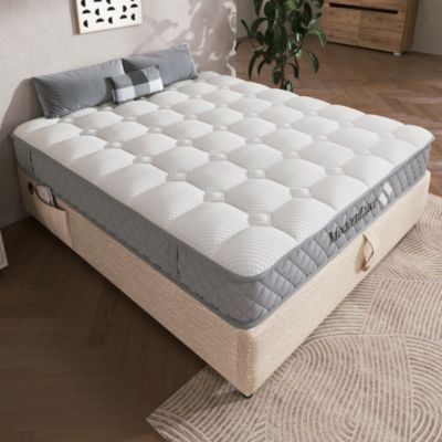 Matelas Orthopédique 160x200 cm - Ressorts ensachés 7 Zones, Fermeté H3 Moyenne, Épaisseur 20 cm, Respirant et Aéré - Blanc