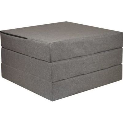 Matelas pliable - Invité - Gris - 195 x 65 x 10 cm - Confort moyen - Anti-allergique non