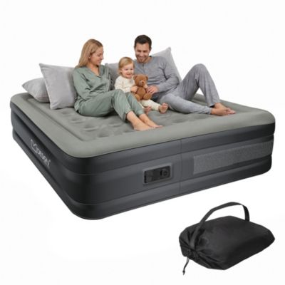 Matelas pneumatique ML-Design 2 personnes 203x157x47 gris imperméable pompe à air et sac transport