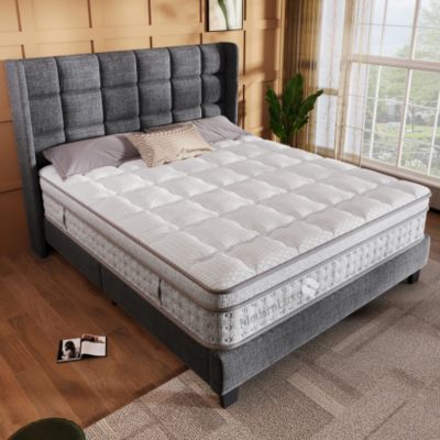 Matelas à ressorts 140x200 cm - Niveau H3 - mousse froide de 25 cm d'épaisseur - certifié OEKO-TEx - Blanc