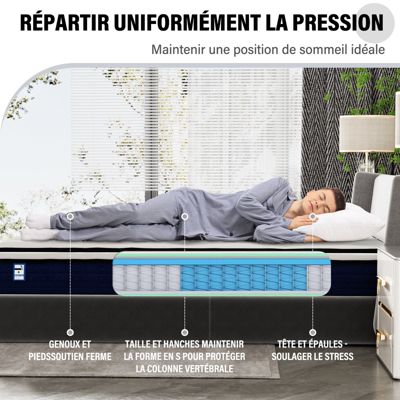 Matelas à ressorts 140x200 CM, épaisseur 25 cm