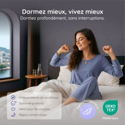 Matelas ressorts - 180x200 - 26 cm - Hybride - Blue Latex - Couchage Indépendant - Confort Mi-Ferme - Réversible - Upsilon
