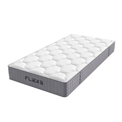 Matelas à ressorts 90x200 cm - 25 cm d'épaisseur - Fermeté H3 - Ressorts ensachés individuellement - Ergonomique - Blanc