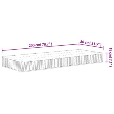Matelas à ressorts bonnell moyen 80x200 cm vidaXL
