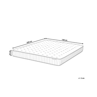 Matelas à ressorts ensachés en mousse à mémoire de forme avec gel PLEASANT Moyennement ferme 140 x 200 cm
