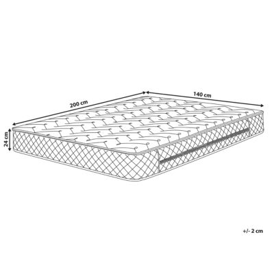 Matelas à ressorts ensachés en mousse à mémoire de forme GLORY Ferme 140 x 200 cm