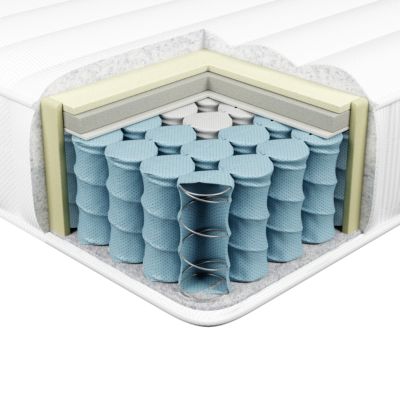 Matelas à ressorts ensachés en mousse à mémoire de forme SILENT HYBRID 7 PLUS H2/3 Moyen 180 x 200 cm