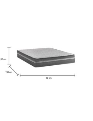Matelas Simple Altino, Déhoussable 190x80x32h cm Gris