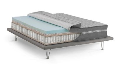 Matelas Simple Altino, Déhoussable 190x80x32h cm Gris