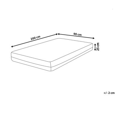 Matelas simple en mousse de latex moyenne avec housse amovible 90 x 200 cm COZY