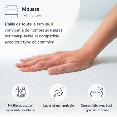 Matelas Symphonie 2.0 - Mémoire de forme - Moelleux puis ferme - 25 cm d'épaisseur - 140x190 cm