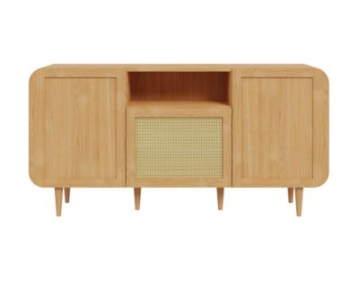 Mathilde - buffet bas - bois et cannage - 170 cm - Best Mobilier